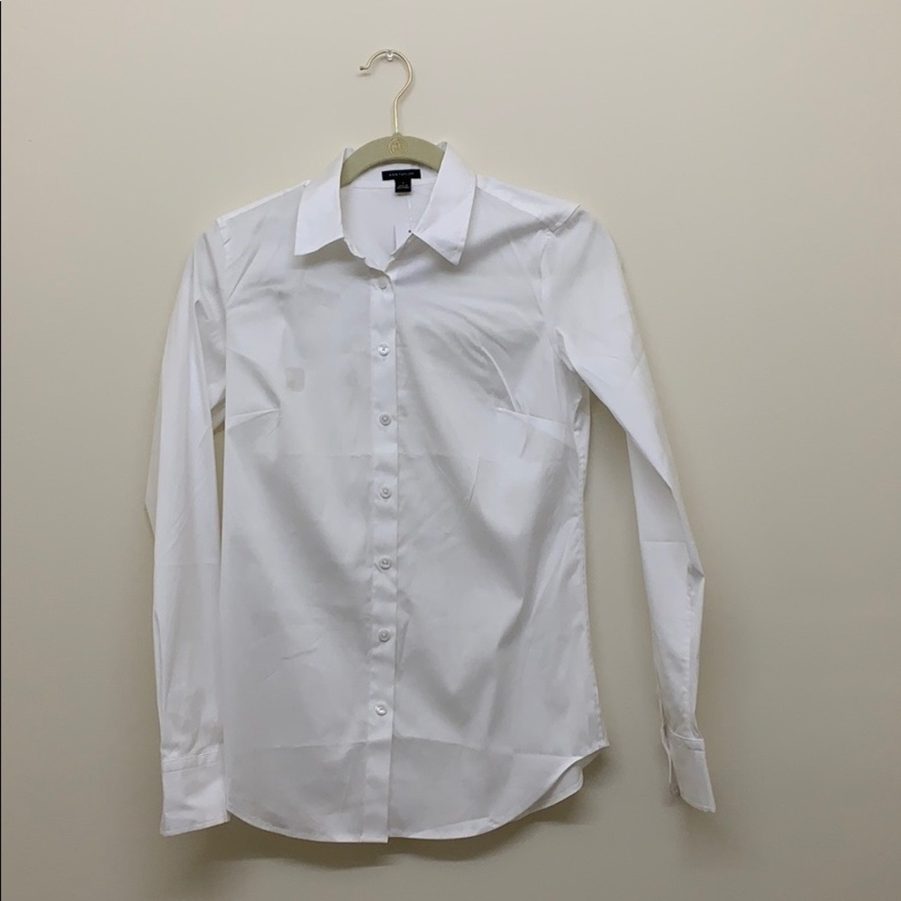 BRAND NEW!! white button down long sleeve shirt!!